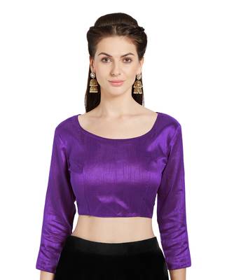 Purple Art Silk Readymade Party Saree Blouse 1