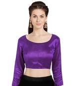 Purple Art Silk Readymade Party Saree Blouse