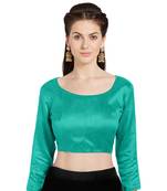Teal Art Silk Readymade Party Saree Blouse