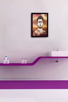 Meditating Buddha Matt Textured UV Art Painting