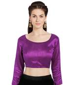 Wine Art Silk Readymade Party Saree Blouse