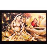 Village Women Near Well Matt Textured UV Art Painting