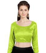 Parrot Green Art Silk Readymade Party Saree Blouse