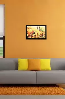 Village View Matt Textured UV Art Painting
