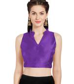 Purple Art Silk Readymade Party Saree Blouse