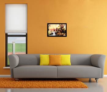 Village Scenery Matt Textured UV Art Painting 2