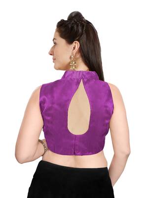 Wine Art Silk Readymade Party Saree Blouse 2