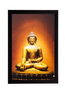 Meditating Golden Buddha Matt Textured UV Art Painting