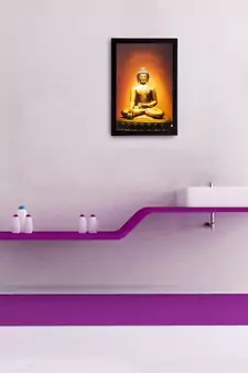 Meditating Golden Buddha Matt Textured UV Art Painting