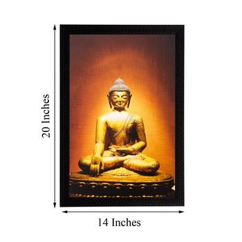 Meditating Golden Buddha Matt Textured UV Art Painting 3
