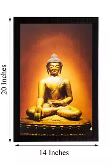 Meditating Golden Buddha Matt Textured UV Art Painting