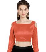 Orange Art Silk Readymade PartywearSaree Blouse
