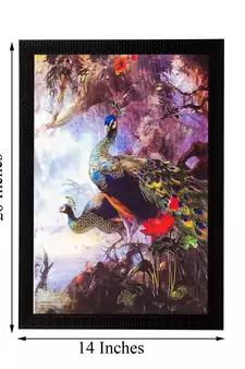 Beautiful Peococks Matt Textured UV Art Painting