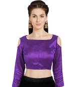 Purple Art Silk Readymade PartywearSaree Blouse