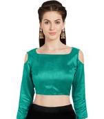 Teal Art Silk Readymade PartywearSaree Blouse