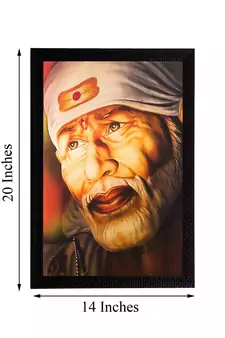 Enlightening Sai Baba Matt Textured UV Art Painting