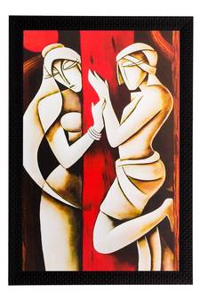 Abstract Love Couple Matt Textured UV Art Painting