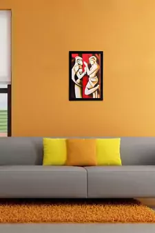 Abstract Love Couple Matt Textured UV Art Painting