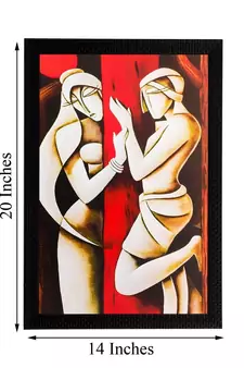 Abstract Love Couple Matt Textured UV Art Painting