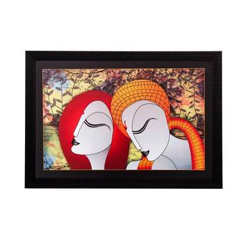 Abstract Radha Krishna Matt Textured UV Art Painting 1
