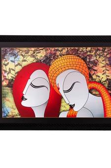Abstract Radha Krishna Matt Textured UV Art Painting