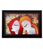 Abstract Radha Krishna Matt Textured UV Art Painting