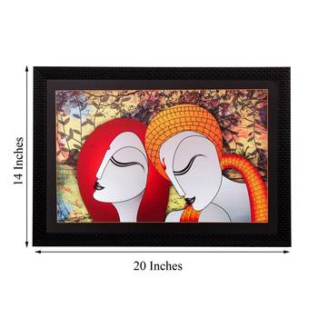 Abstract Radha Krishna Matt Textured UV Art Painting 2