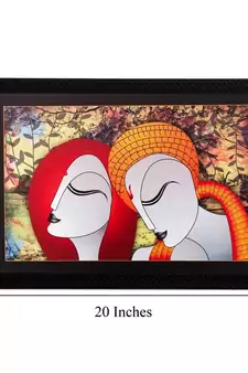 Abstract Radha Krishna Matt Textured UV Art Painting
