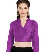 Wine Art Silk Readymade Saree Blouse