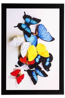 Colorful Butterflies Matt Textured UV Art Painting