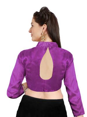 Wine Art Silk Readymade Saree Blouse 2
