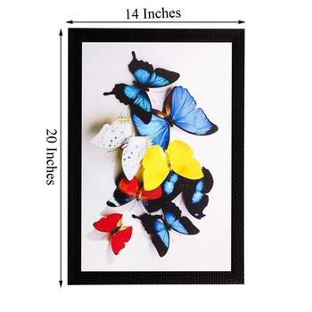 Colorful Butterflies Matt Textured UV Art Painting 3