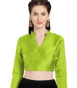 Parrot Green Art Silk Readymade Saree Blouse