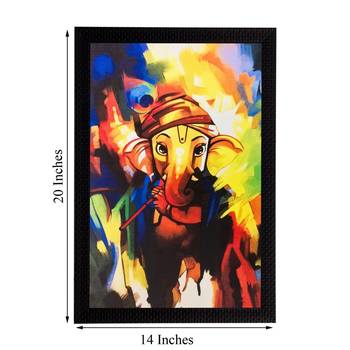 Colorful Lord Ganesha Matt Textured UV Art Painting 1