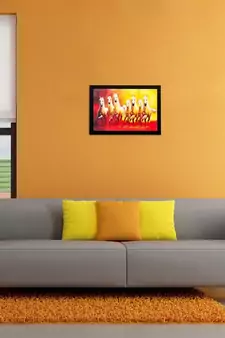 Running Lucky Horses Matt Textured UV Art Painting