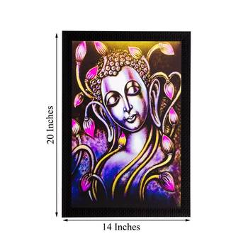 Lord Buddha and Flowers Matt Textured UV Art Painting 3