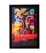 Abstract Lord Ganesha Matt Textured UV Art Painting
