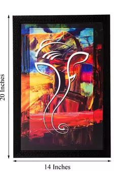 Abstract Lord Ganesha Matt Textured UV Art Painting