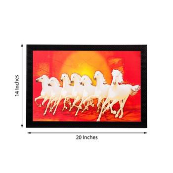 White Running Lucky Horses Matt Textured UV Art Painting 3