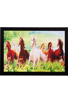 Running Lucky Horses Matt Textured UV Art Painting