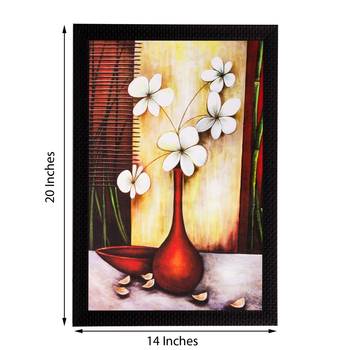 White Flowers and Vase Matt Textured UV Art Painting 3