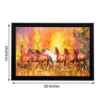 Running Brown Lucky Horses Matt Textured UV Art Painting 3