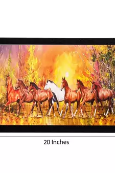 Running Brown Lucky Horses Matt Textured UV Art Painting