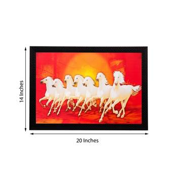 Running White Lucky Horses Matt Textured UV Art Painting 3