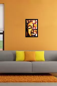 Meditating Lord Buddha Matt Textured UV Art Painting