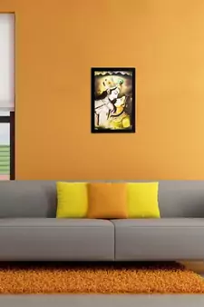 Radha Krishna Matt Textured UV Art Painting