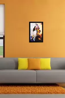 Radha Krishna Matt Textured UV Art Painting