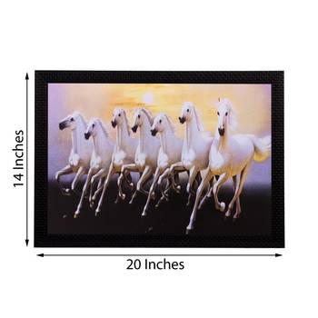 Running White Lucky Horses Matt Textured UV Art Painting 3
