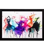 Abstract Colorful Women Matt Textured UV Art Painting