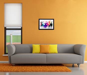 Abstract Colorful Women Matt Textured UV Art Painting 2